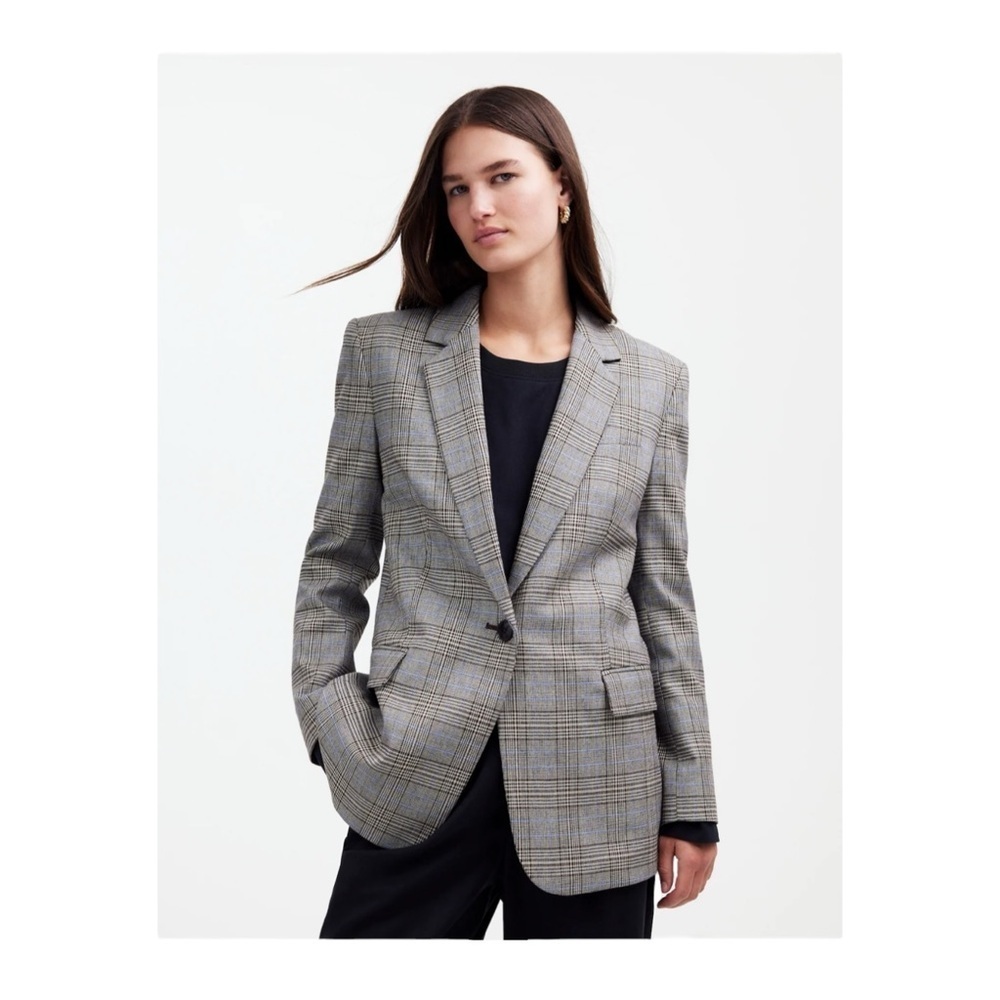 Madewell The Kline Blazer in Copper Plaid NWT